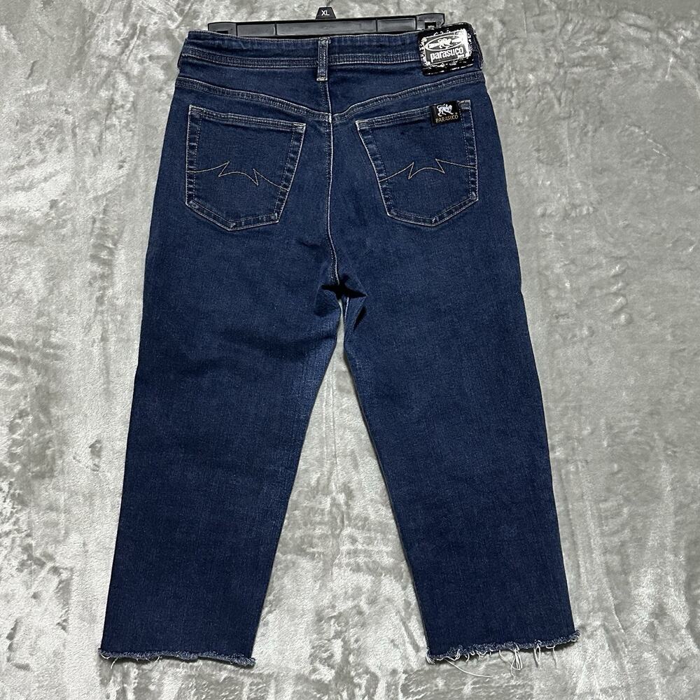 Parasuco Jeans Extreme Fit Cropped Frayed Hem Stretch Jeans Womens 30 Dark Blue